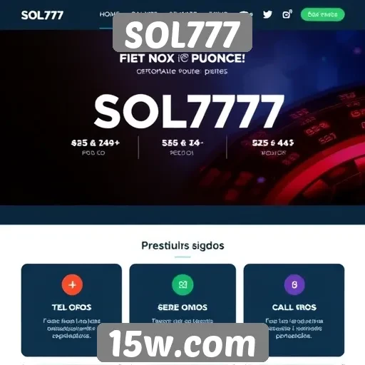 Recursos e funcionalidades do site SOL777